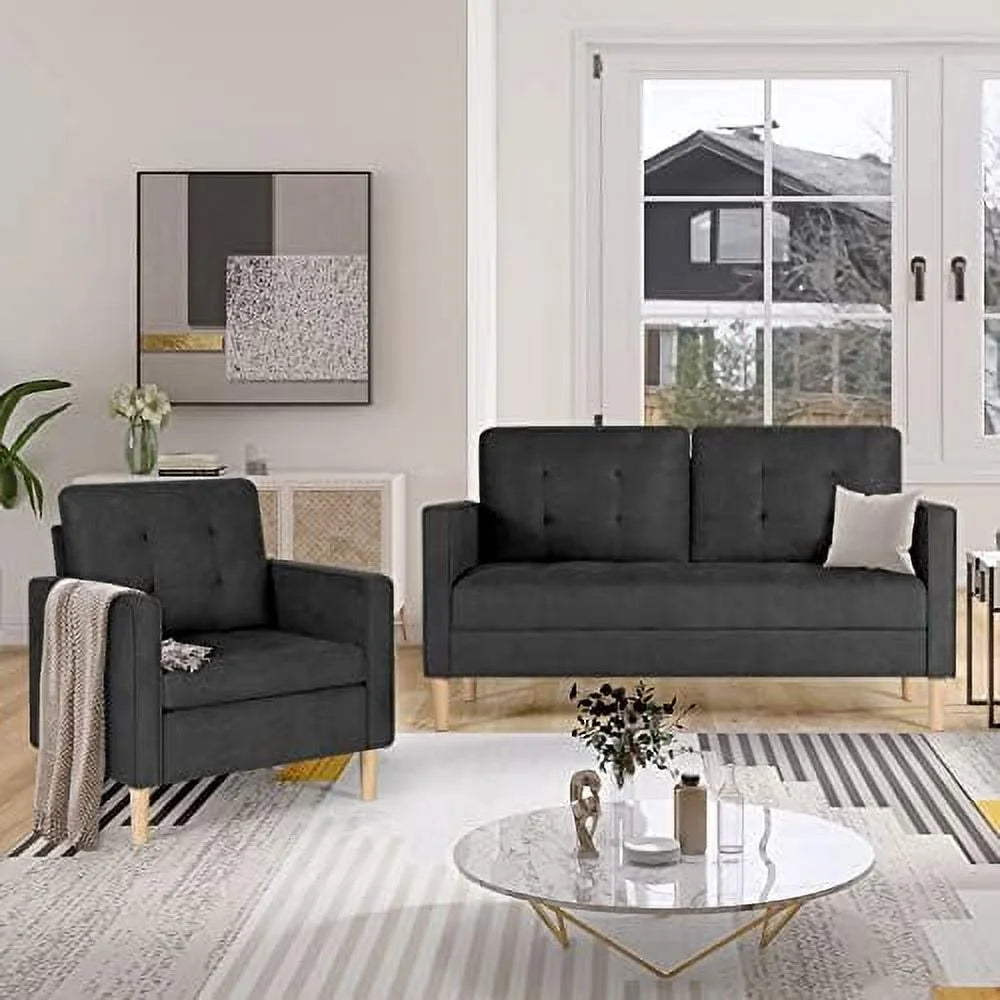 54.5" Upholstered Loveseat Sofa with Metal Legs K347