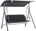 Black 3-Person Outdoor Swing with Adjustable Tilt Canopy I435