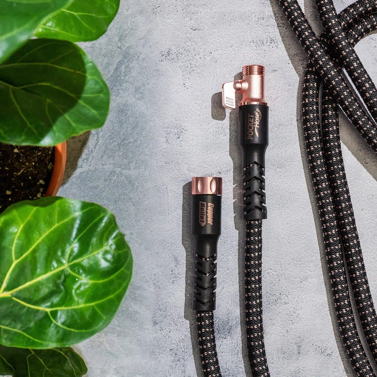 Copper Bullet Expandable Hose with Thumb Spray Nozzle 75 ft N26637