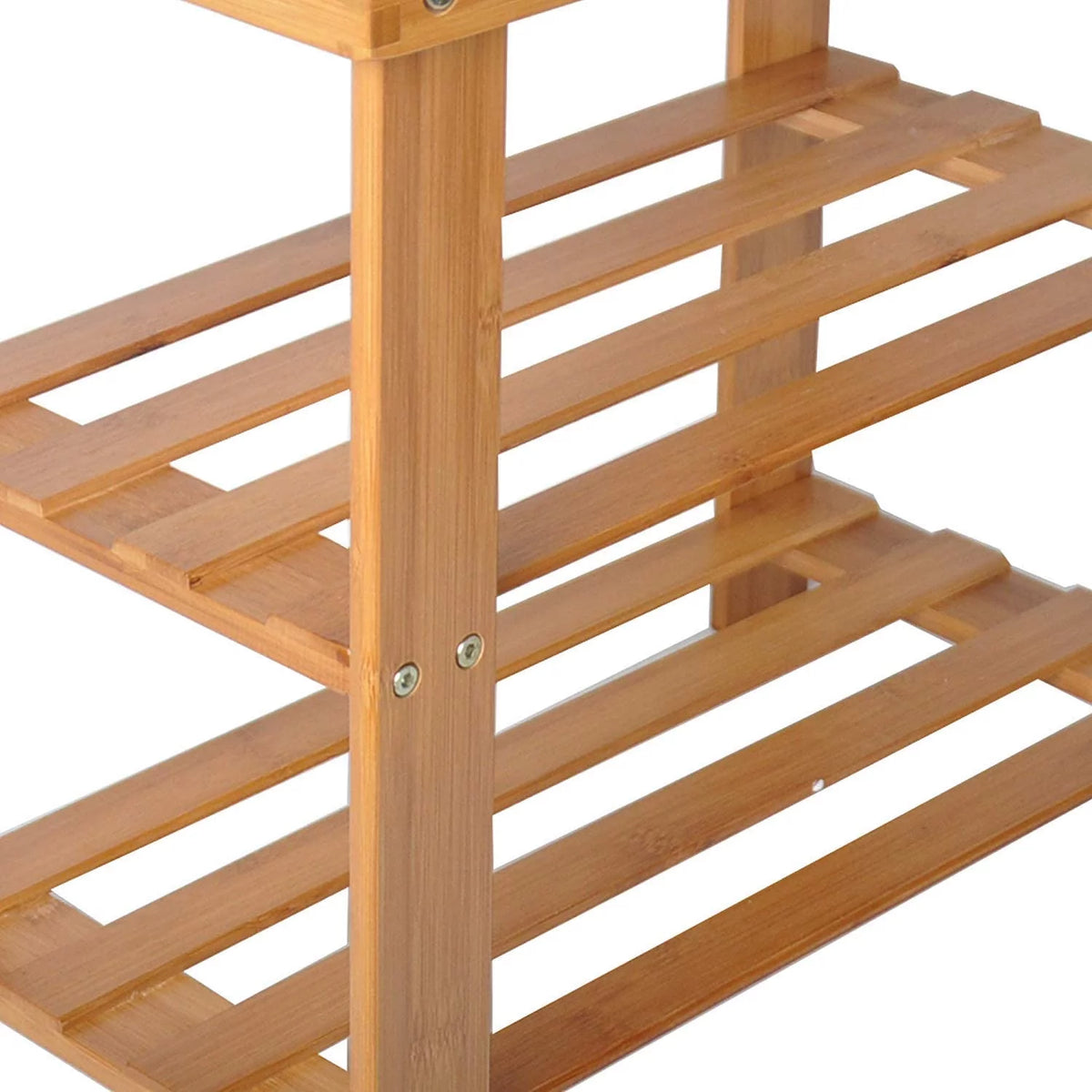 Brown 2-Tier Bamboo Shoe Bench W96072