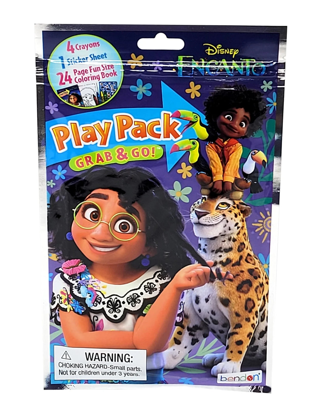 12" Purple Tote Bag with Disney Play Pack Stickers Crayons Set S889172