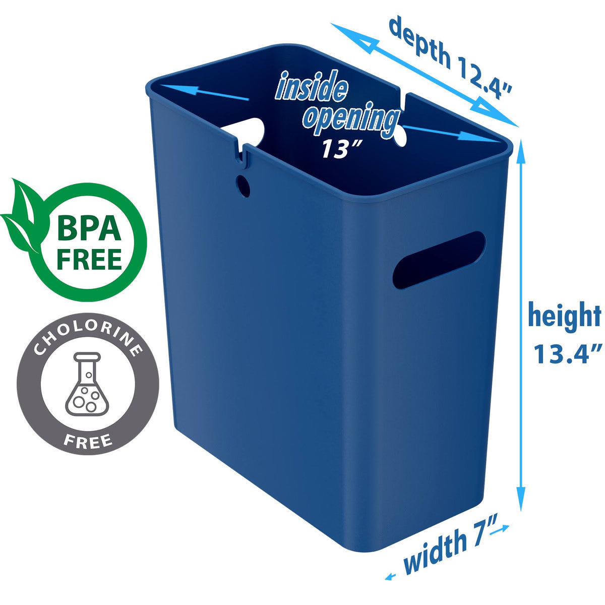 4.2 gal Polypropylene Trash Can with Handles, Pack of 6 O42088