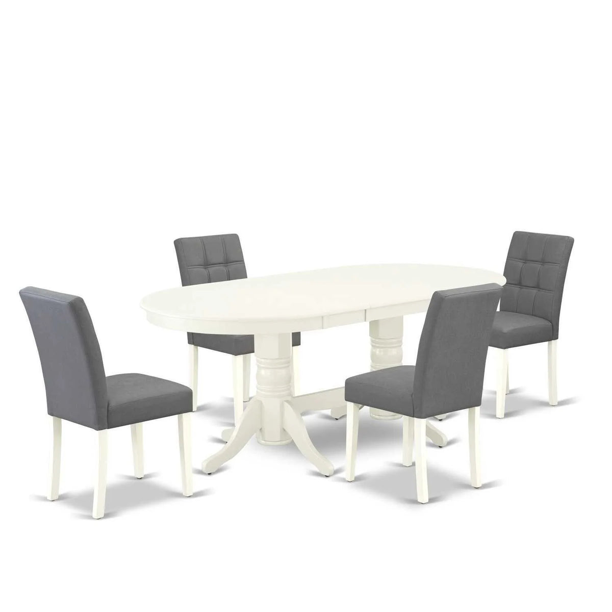 5 Piece Kitchen Table Set with Oval Dining Table and 4 Chairs W467