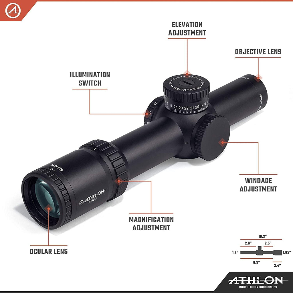 1-10x24 FFP IR MOA Riflescope with Lens Cleaning Pen E22783