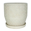 10" Round White Ceramic Planter F969