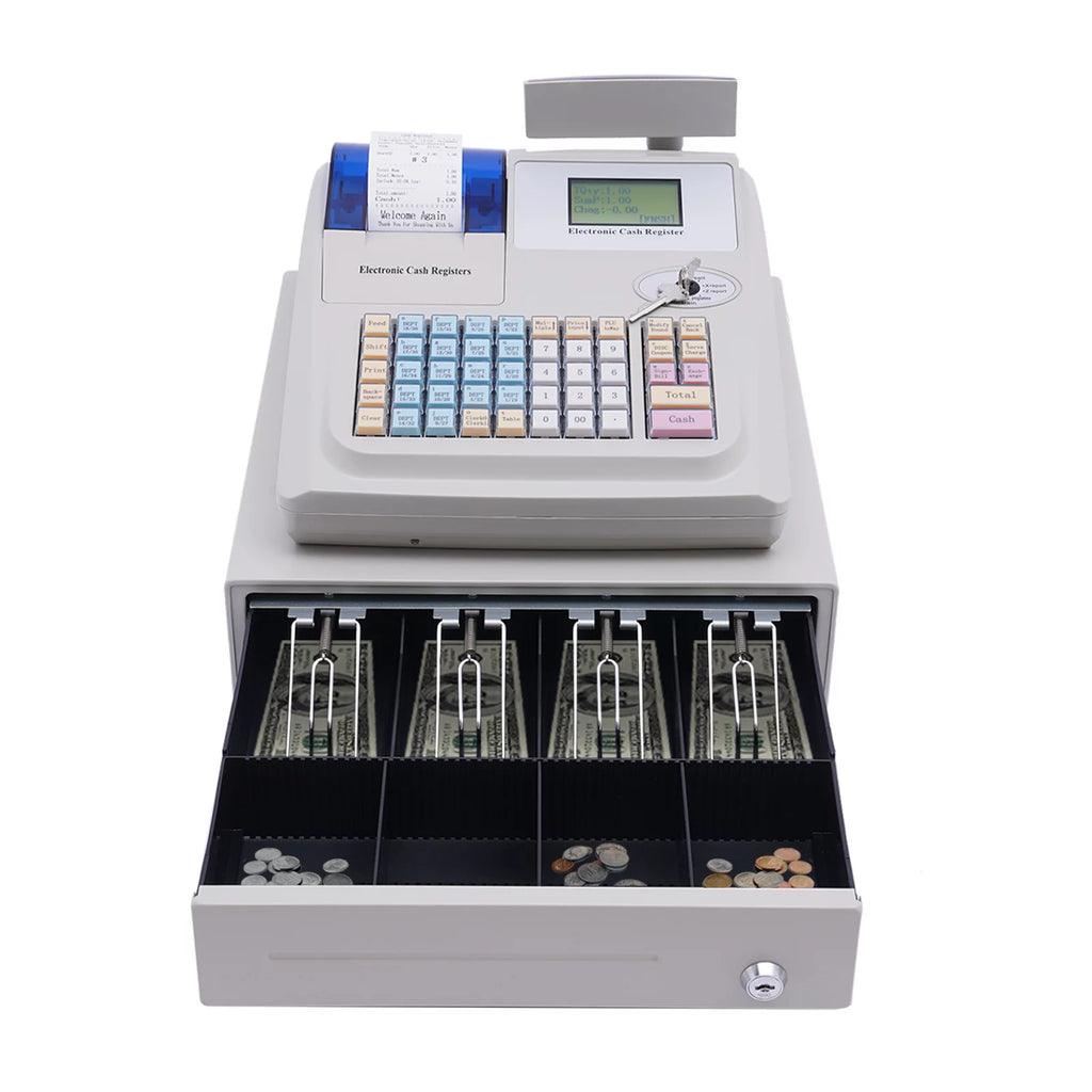 48 Keys Electronic Cash Register with Drawer Box Z443768