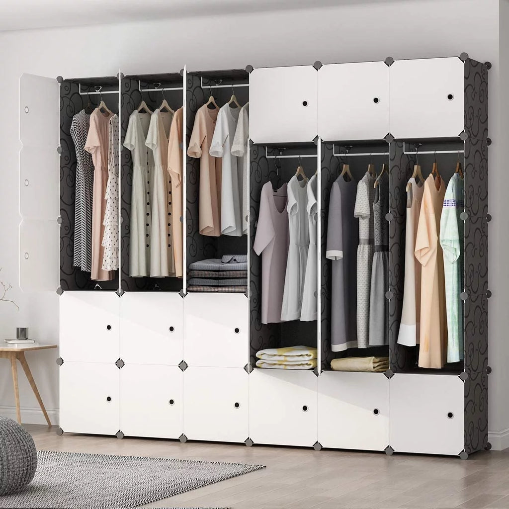 Black 30 Cubes Portable Wardrobe Closet Q59897