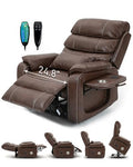 Large Power Lift Recliner with Heated and Massage, Dual Motor, 25in Wide Seat L375813