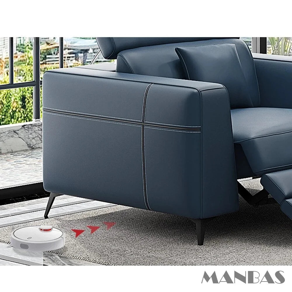 Italian Genuine Leather Recliner Sofa Set X3832