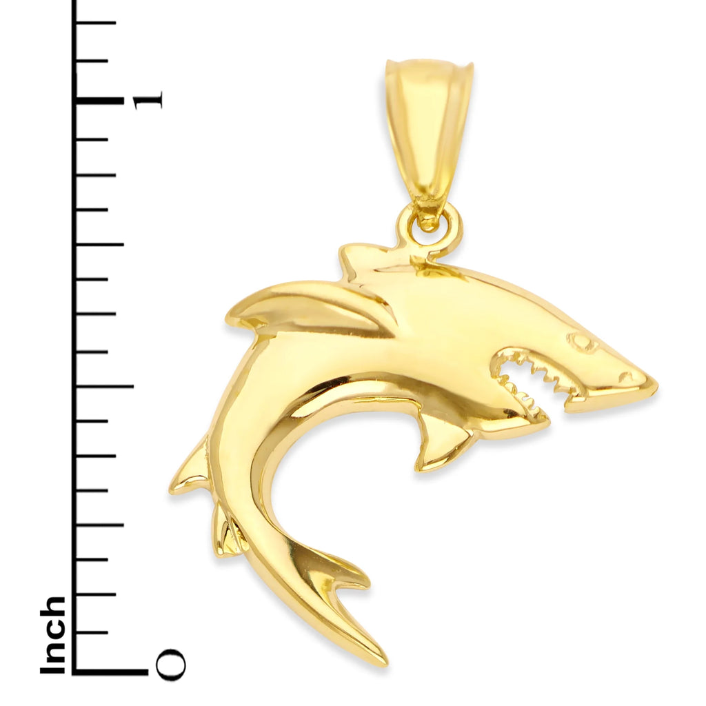 10k Gold Shark Pendant Y128