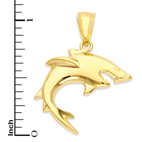 10k Gold Shark Pendant Y128