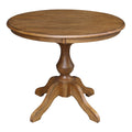 36x22 Round Pedestal Dining Table in Pecan W468536