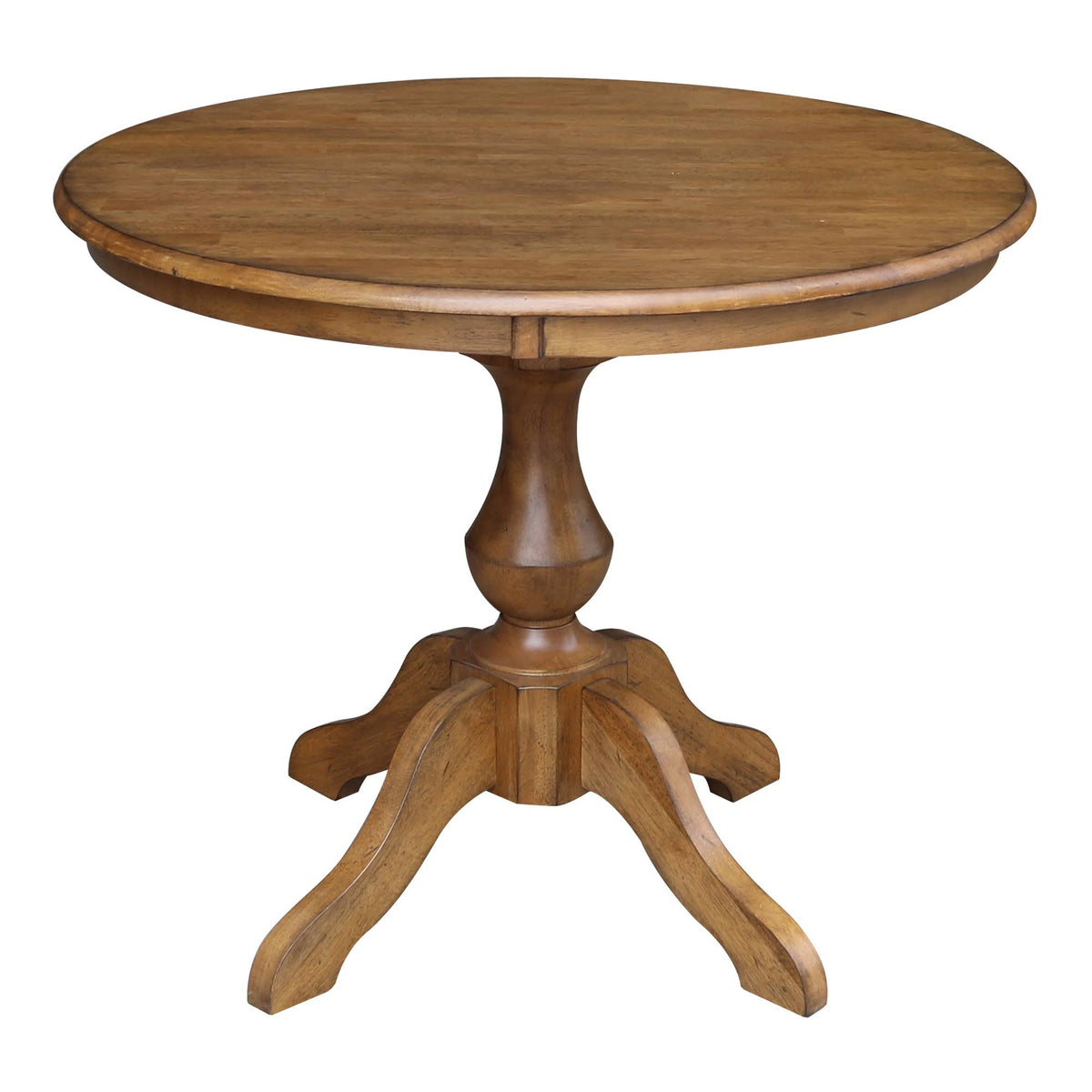 36x22 Round Pedestal Dining Table in Pecan W468536