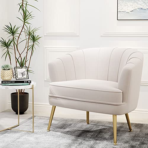 Green Velvet Accent Chair with Golden Metal Legs C6862