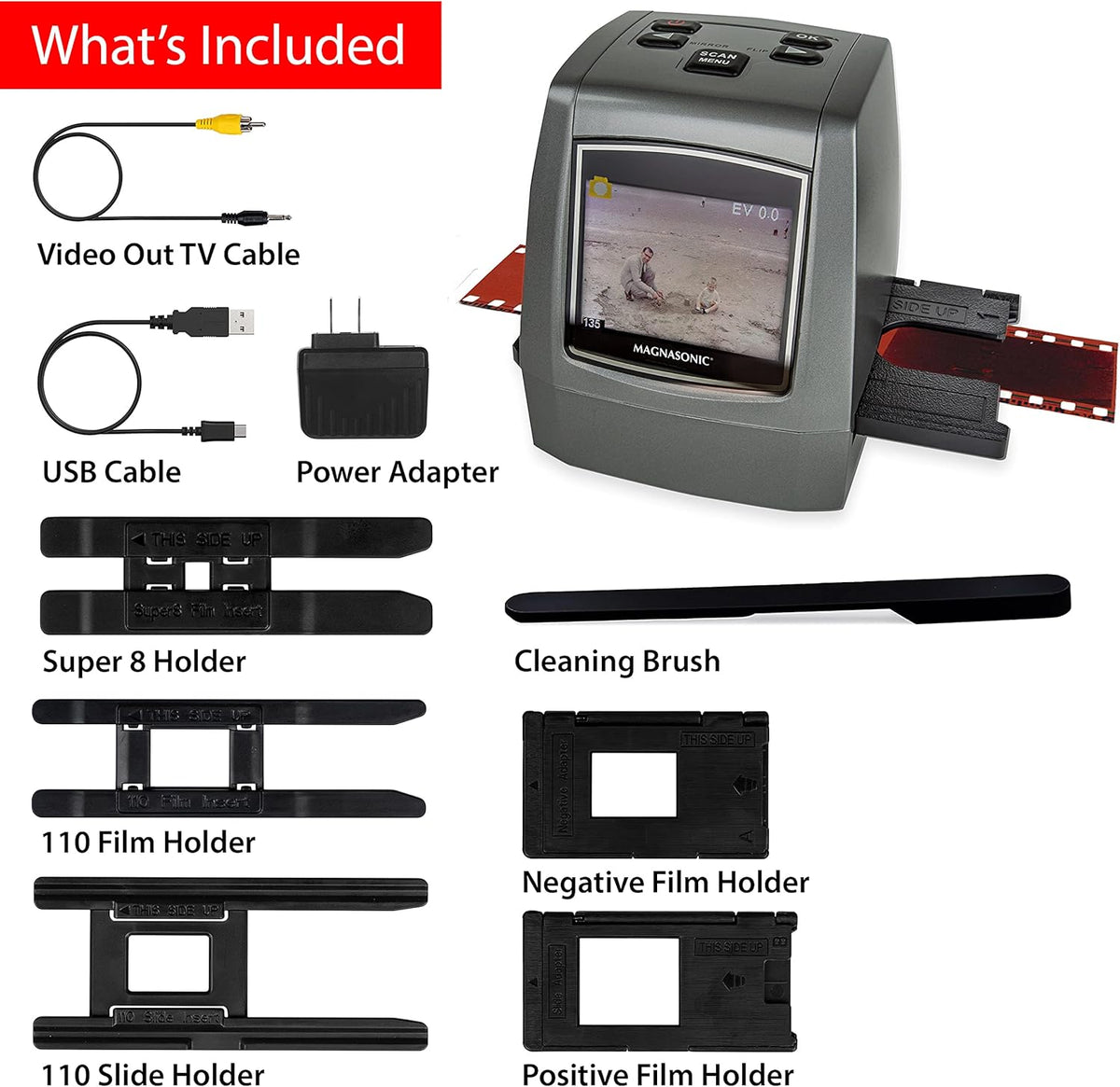 22MP Film Scanner with 2.4 LCD Screen and 128MB Built-in Memory T899023