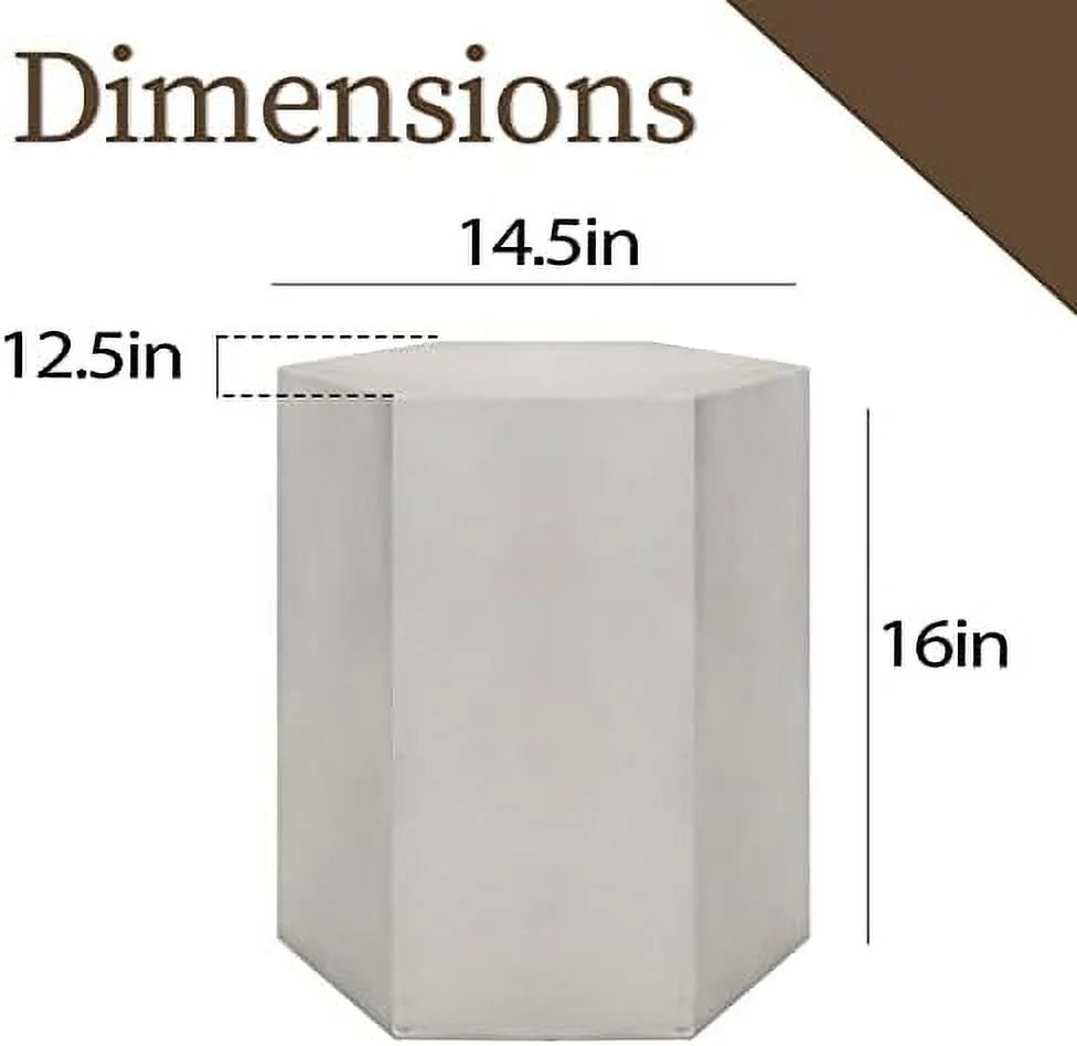 Light Grey Hexagon Concrete Accent Table M256