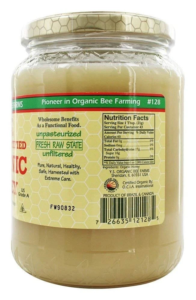 Certified Organic Raw Unprocessed Unpasteurized Honey 32oz Pack of 2 X60497