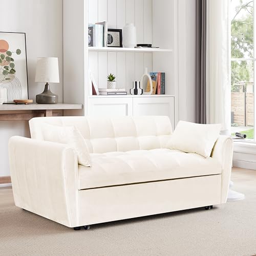Dark Gray Velvet 3 in 1 Sleeper Sofa Bed R884554
