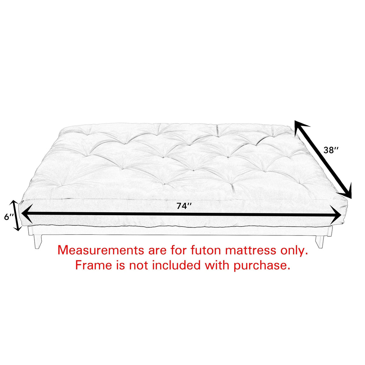 Twin Size Ivory Futon Mattress W833