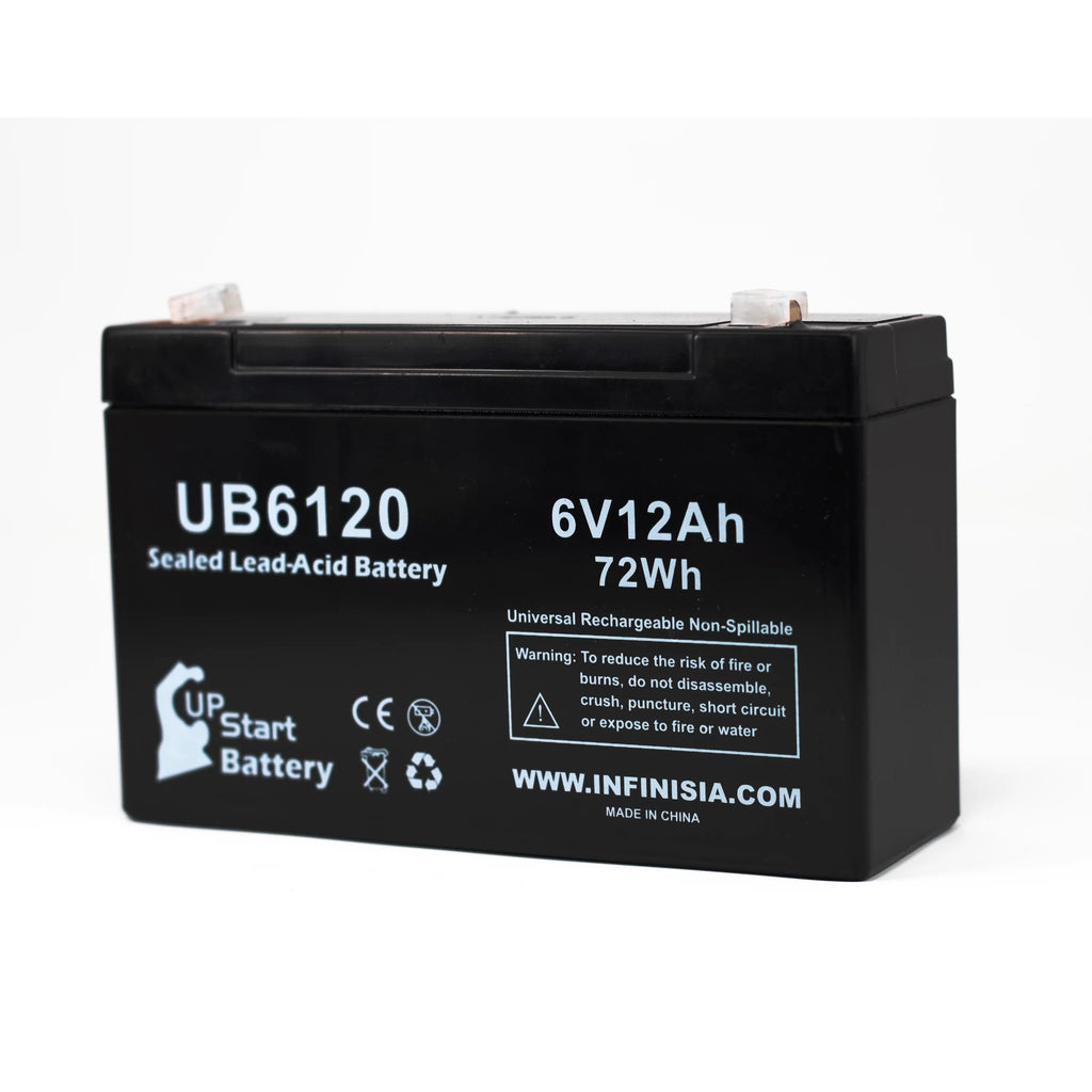 2x Pack 6V 12Ah Sealed Lead Acid Battery with F1 to F2 Terminal Adapters R233