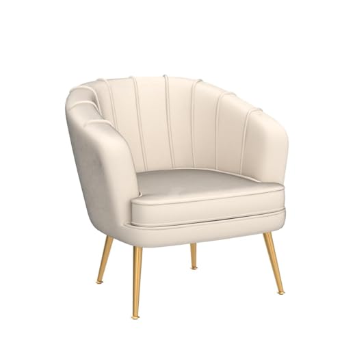 Green Velvet Accent Chair with Golden Metal Legs C6862