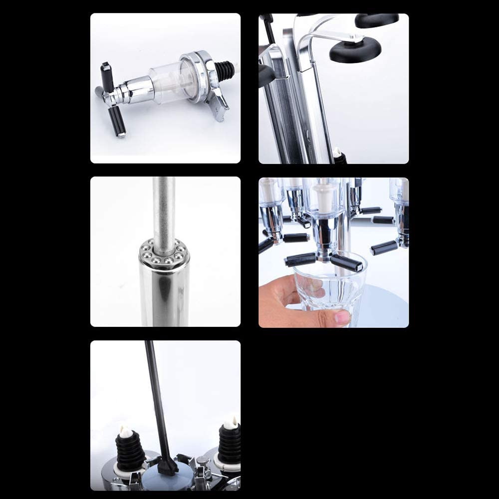 6 Head 25ml Wine Liquor Cocktail Beer Dispenser Bottle with Wall Bracket J5776