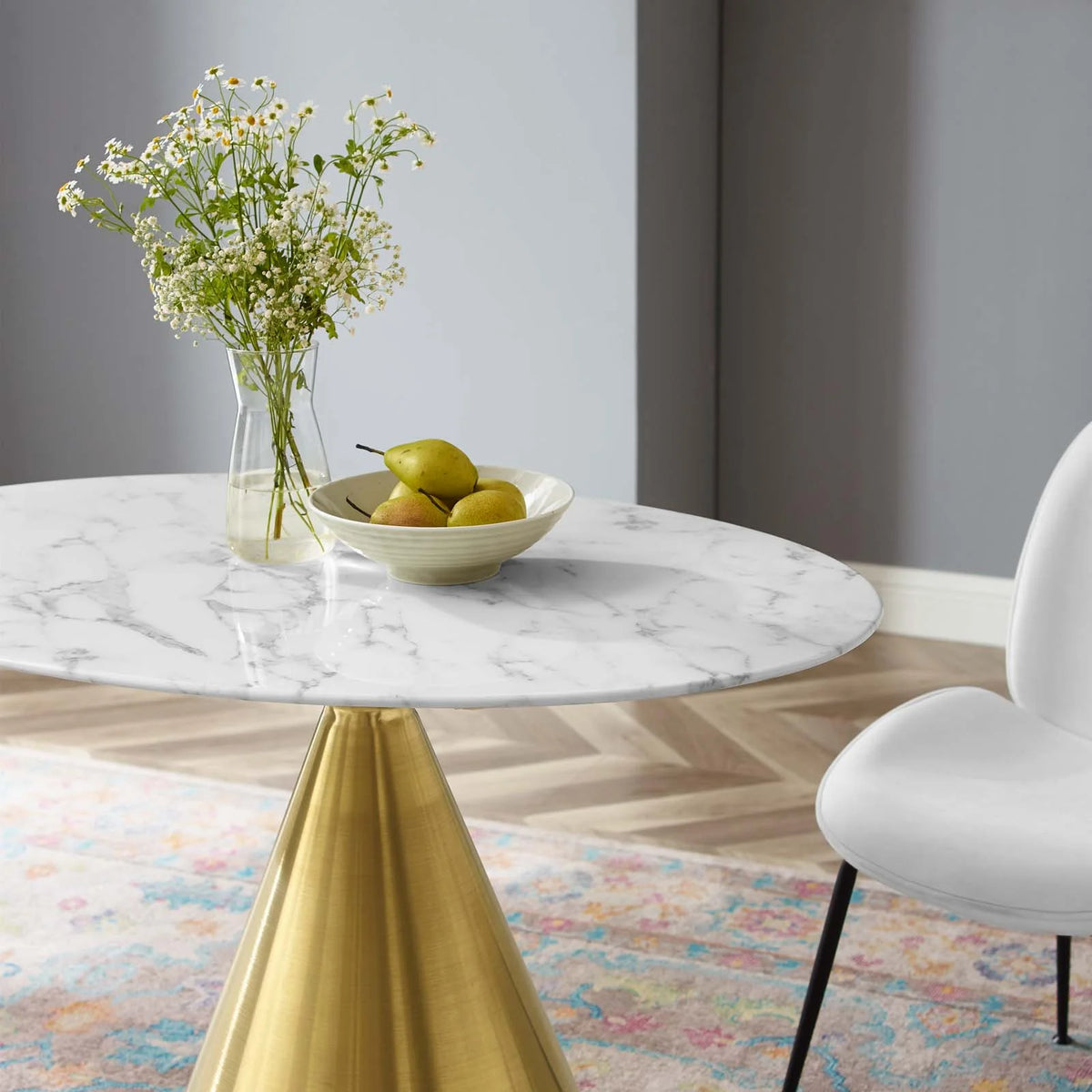 42" Oval Artificial Marble Dining Table A915826