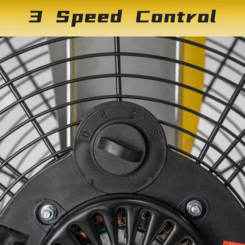 Yellow 24 in. 3 Speeds Portable Drum Fan H39956