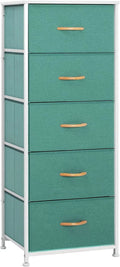 Green 5 Drawer Wood Top Dresser I21342