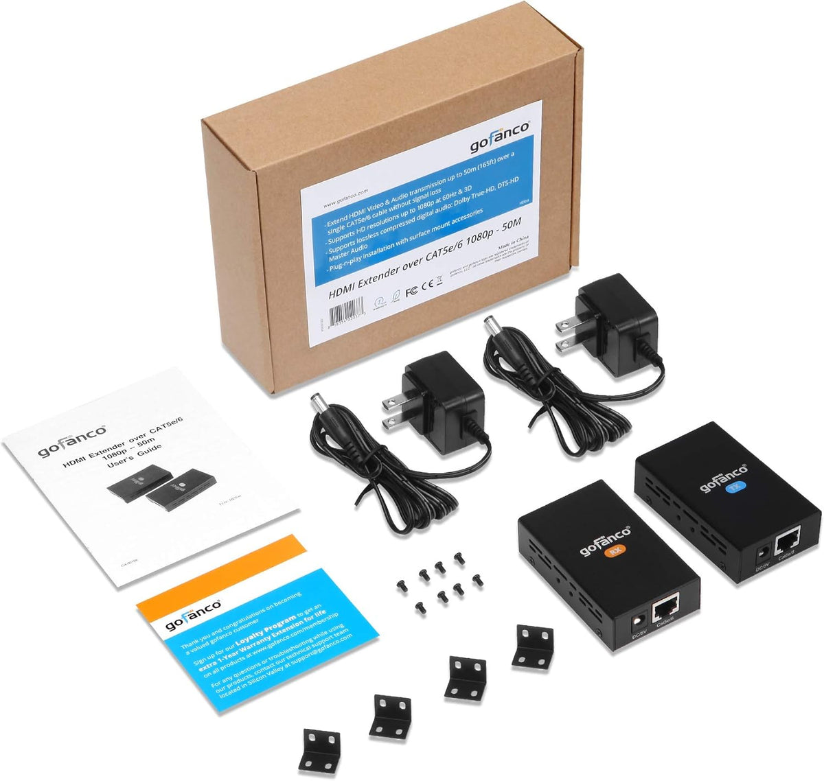 HDMI Extender Over CAT5e/6 165ft 1080p Transmitter and Receiver Balun Kit K1373