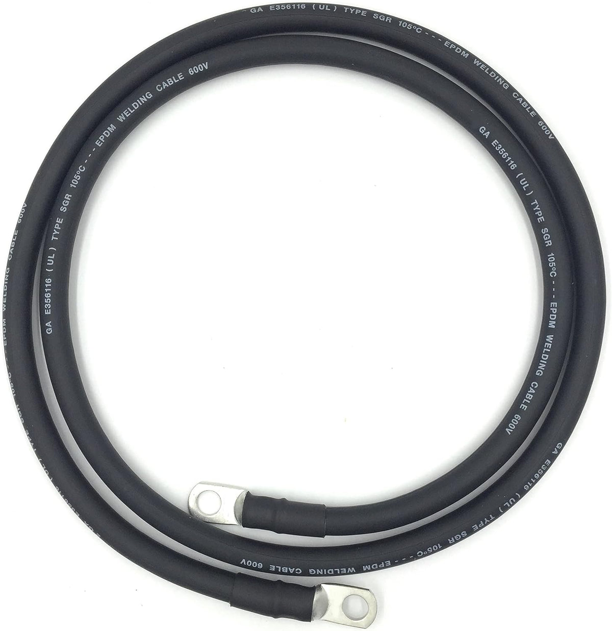 4 AWG Pure Copper Battery Cables, 8ft, Red/Black Set, 3/8” Lugs, Pack of 2 X3468