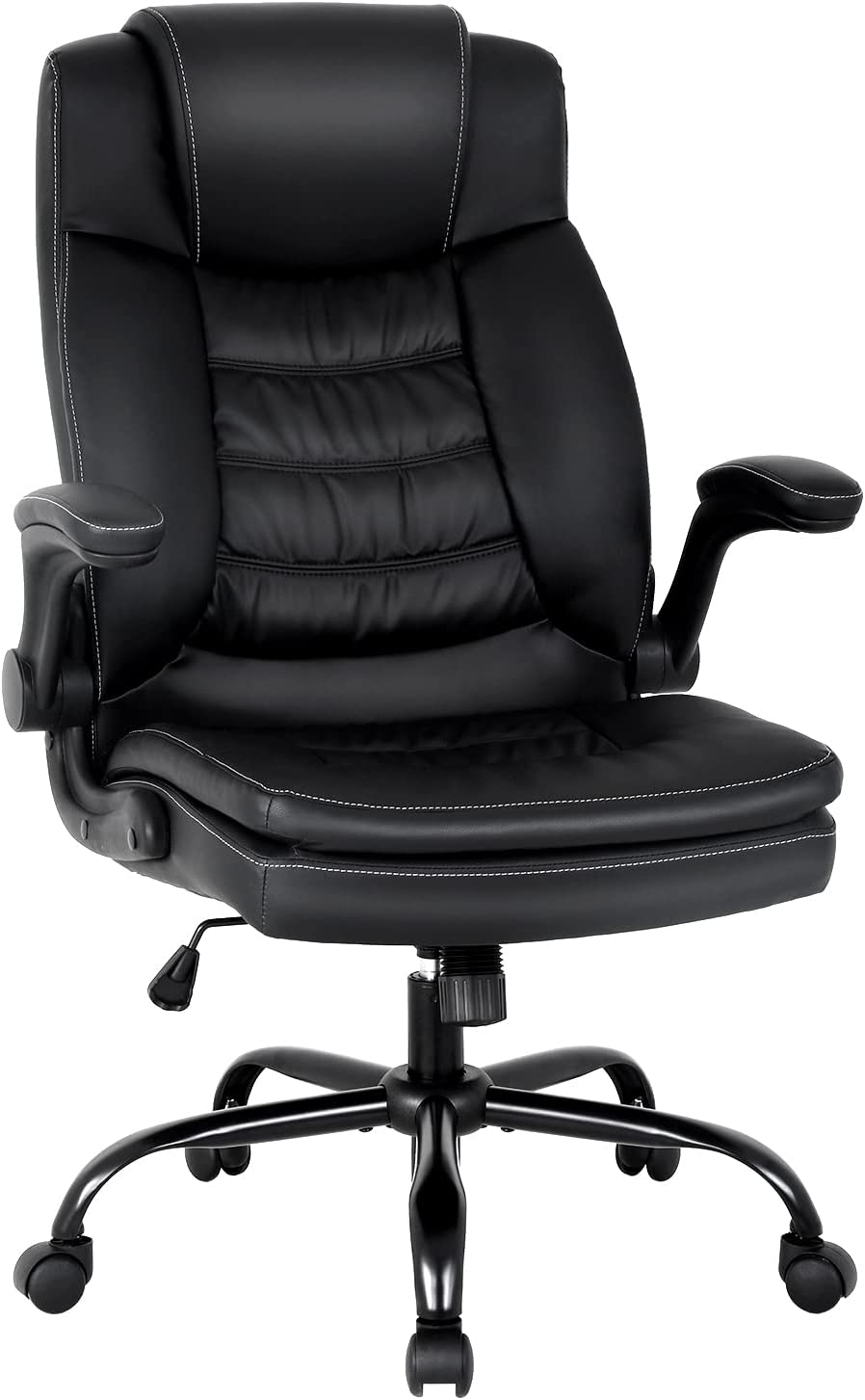 Black PU Leather Ergonomic High Back Office Chair with Lumbar Support K70630