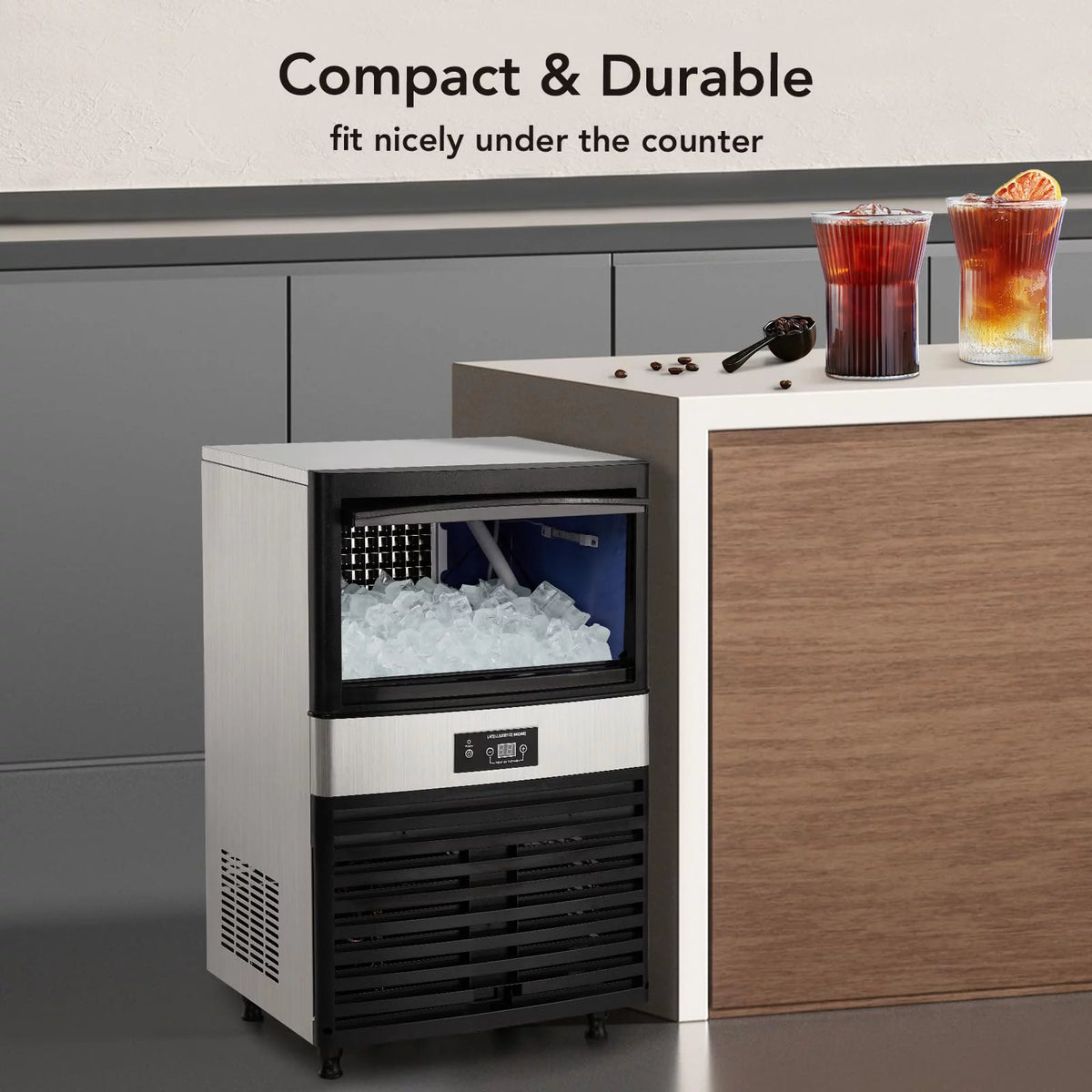 Commercial Stainless Steel Ice Maker with 44lbs Ice Storage J352540