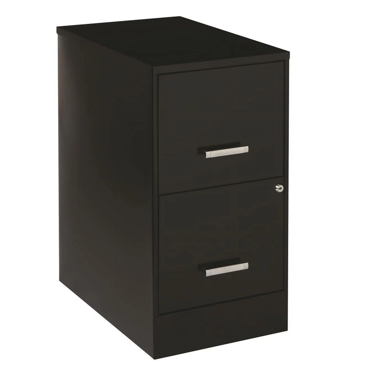 22" 2-Drawer Metal File Cabinet with Lock in Black O4130