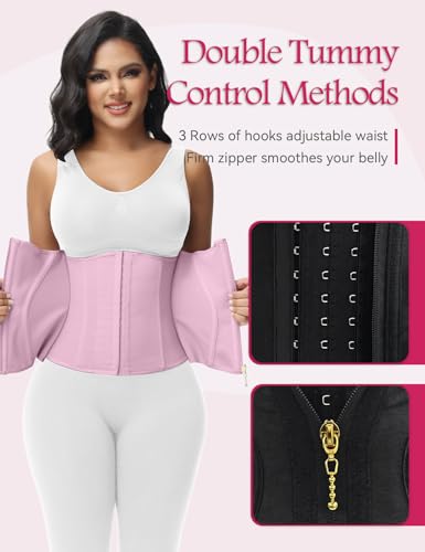 Short Torso Waist Trainer Corset Waist Cincher Body Shaper with Zipper Hooks X334511