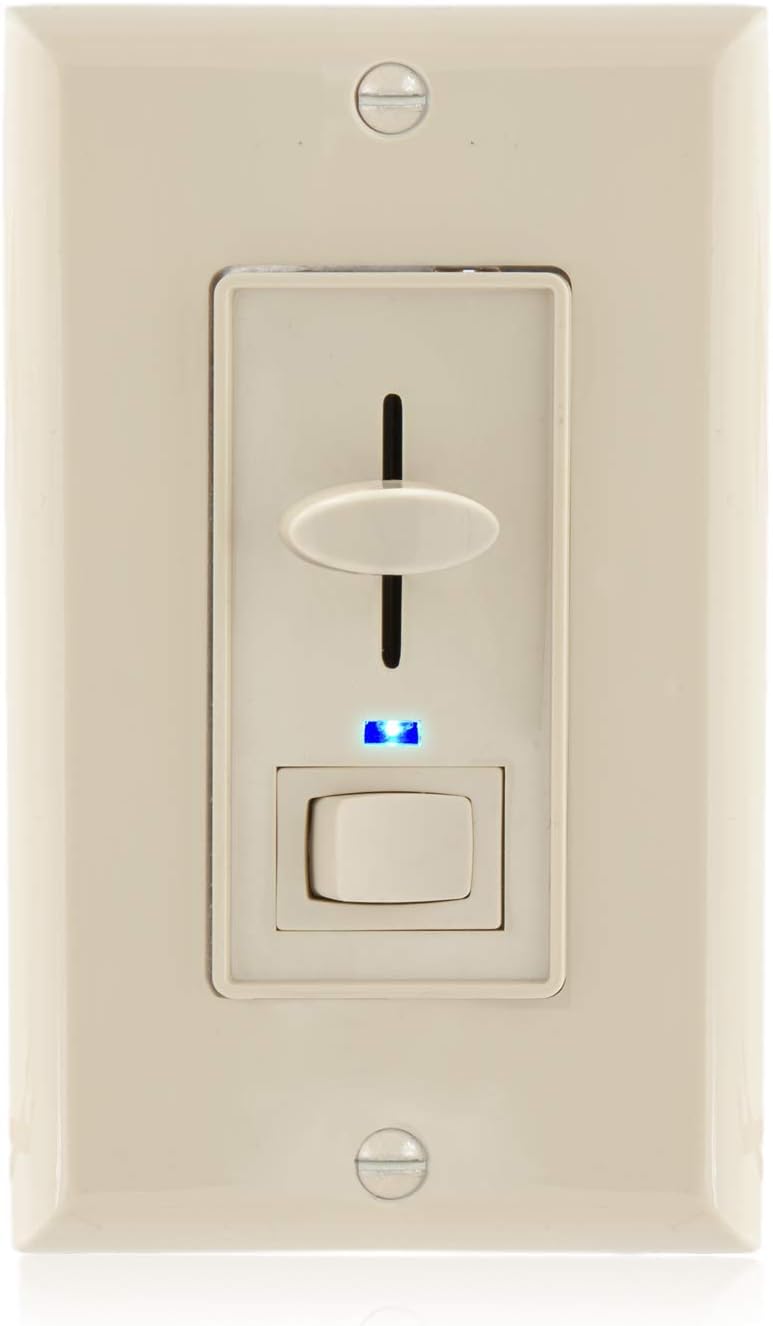 Dimmer Light Switch with Blue Indicator Light, LED Compatible, 3-Way/Single Pole, 600 Watt T632565