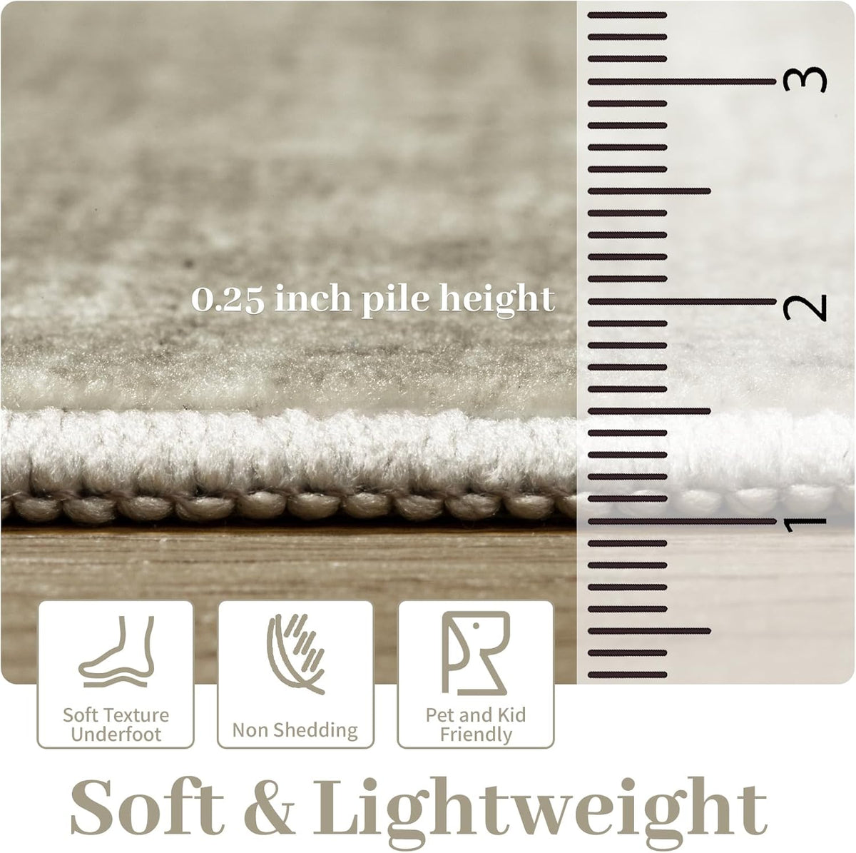8x10 Washable Non-Slip Abstract Area Rug (Grey) B343