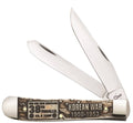 Natural Bone Trapper Stainless Pocket Knife D698799