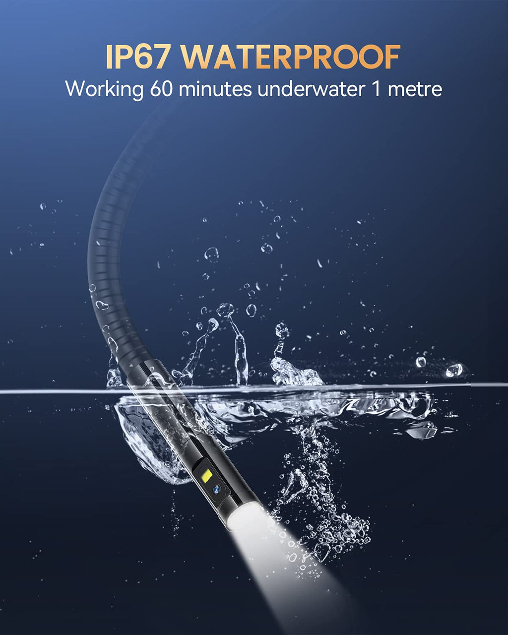 Waterproof Flexible Cable Industrial Endoscope with 5 IPS Color Screen F1584