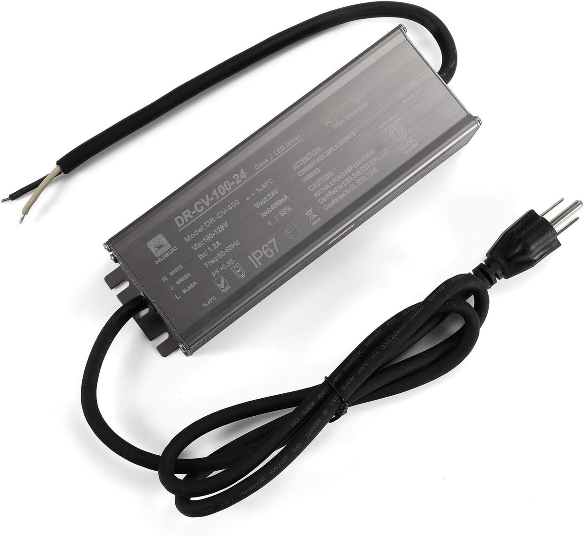 96W LED Dimmable Power Supply Adapter, 24V DC, Pack of 2 B740597