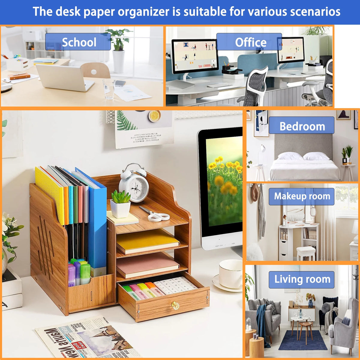 Wood Desk Organizer B5734