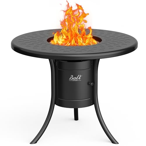 26 inch Black Round Propane Fire Pit X7121