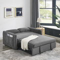 55" Velvet Pull Out Sofa Bed with 2 Pillows G90586
