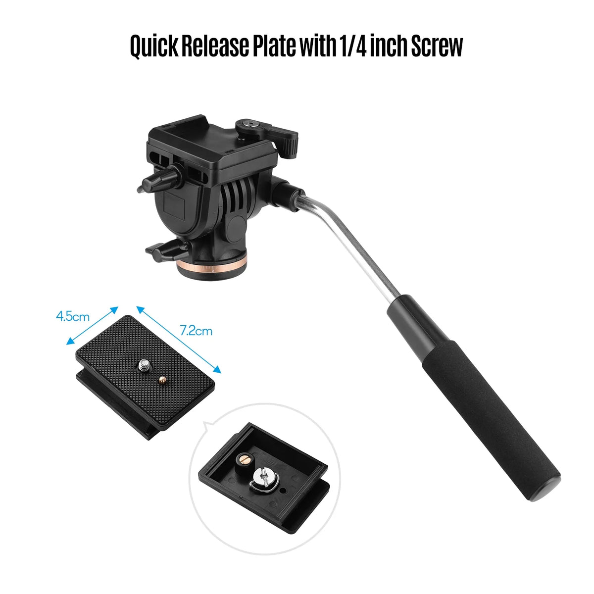Fluid Drag Pan Head Tripod with Quick Release Plates 1/4 Inch M701