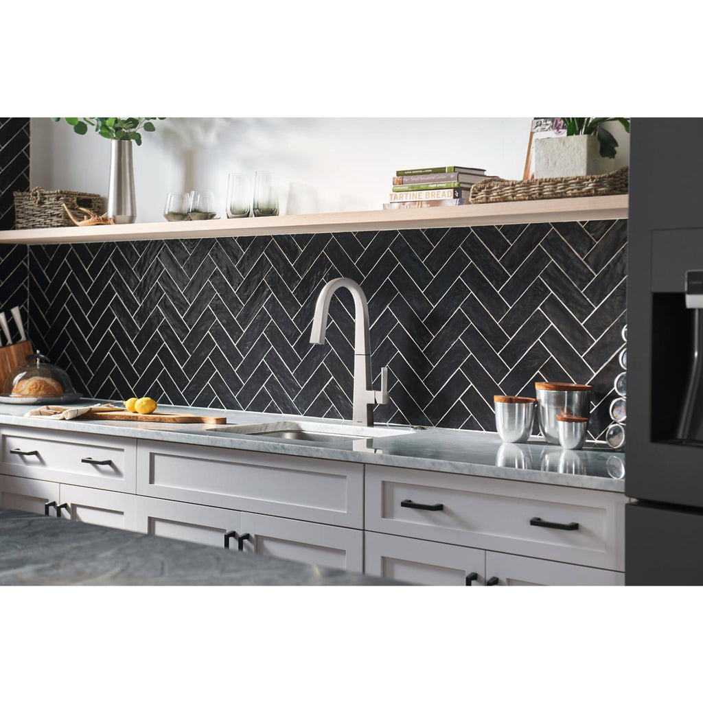 Chrome Pull Down Single Handle Kitchen Faucet F551