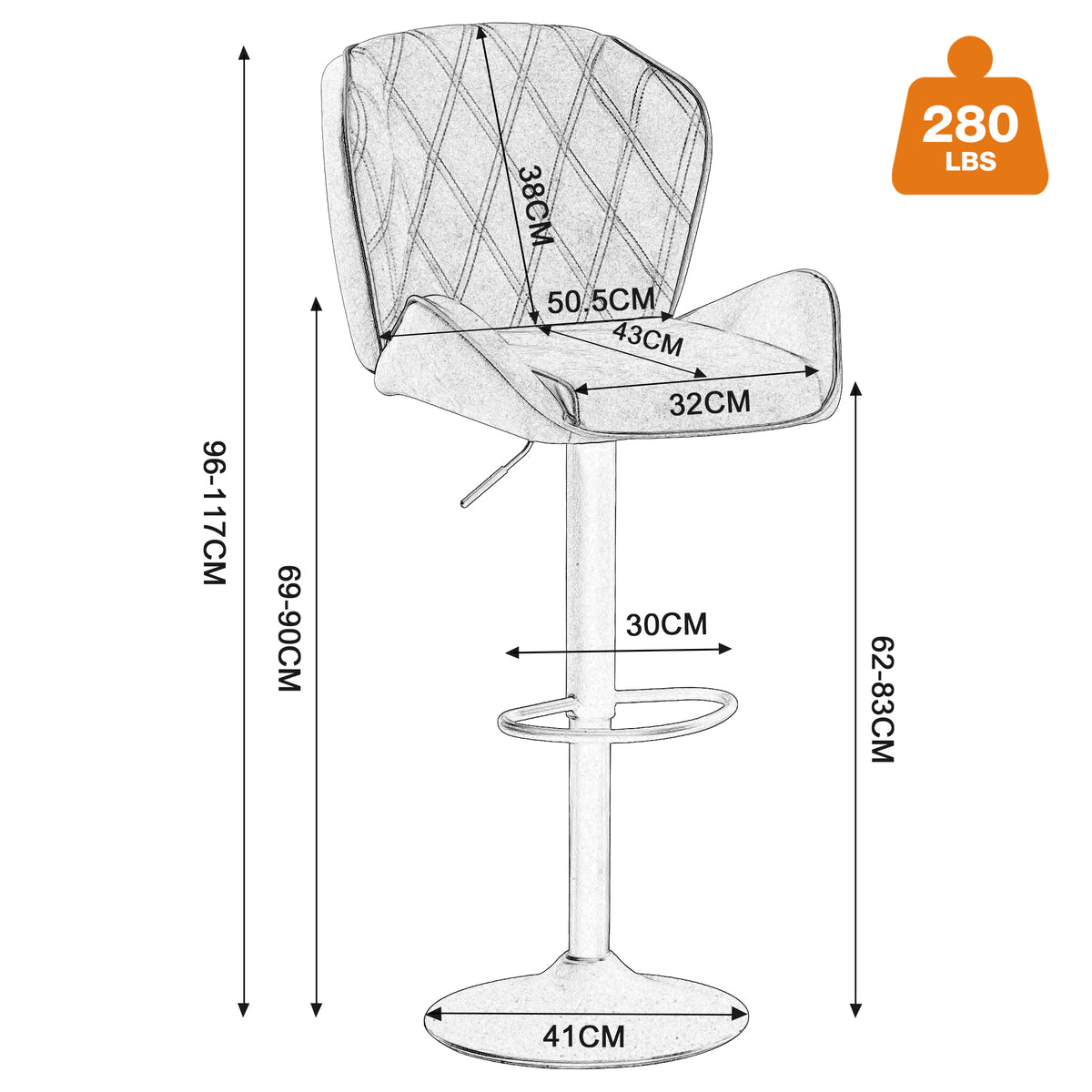 Brown Velvet Bar Stools Set of 2 with Armrest R93966