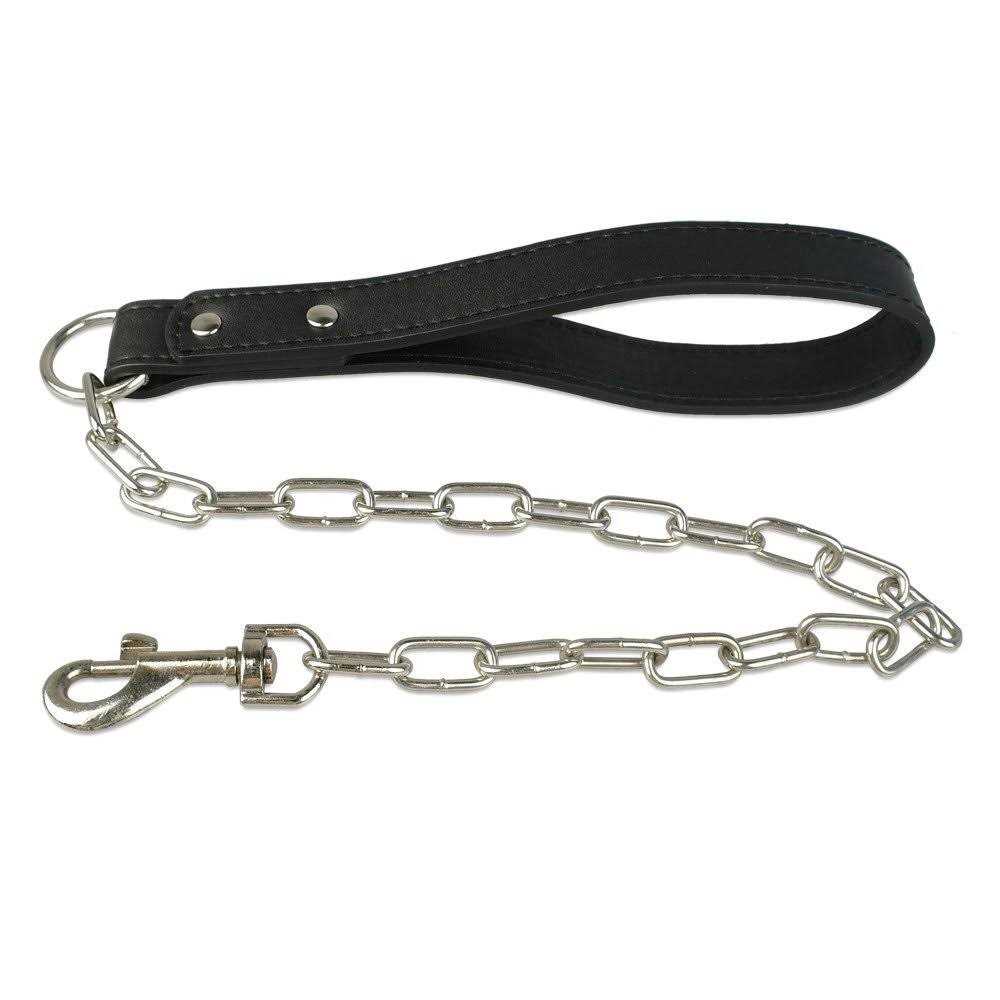 Black Leather Spiked Dog Collar & Leash & Harness 3 Pcs Set M23836