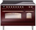 48 Induction Range with Electric Oven in Burgundy with Copper Trim S5375