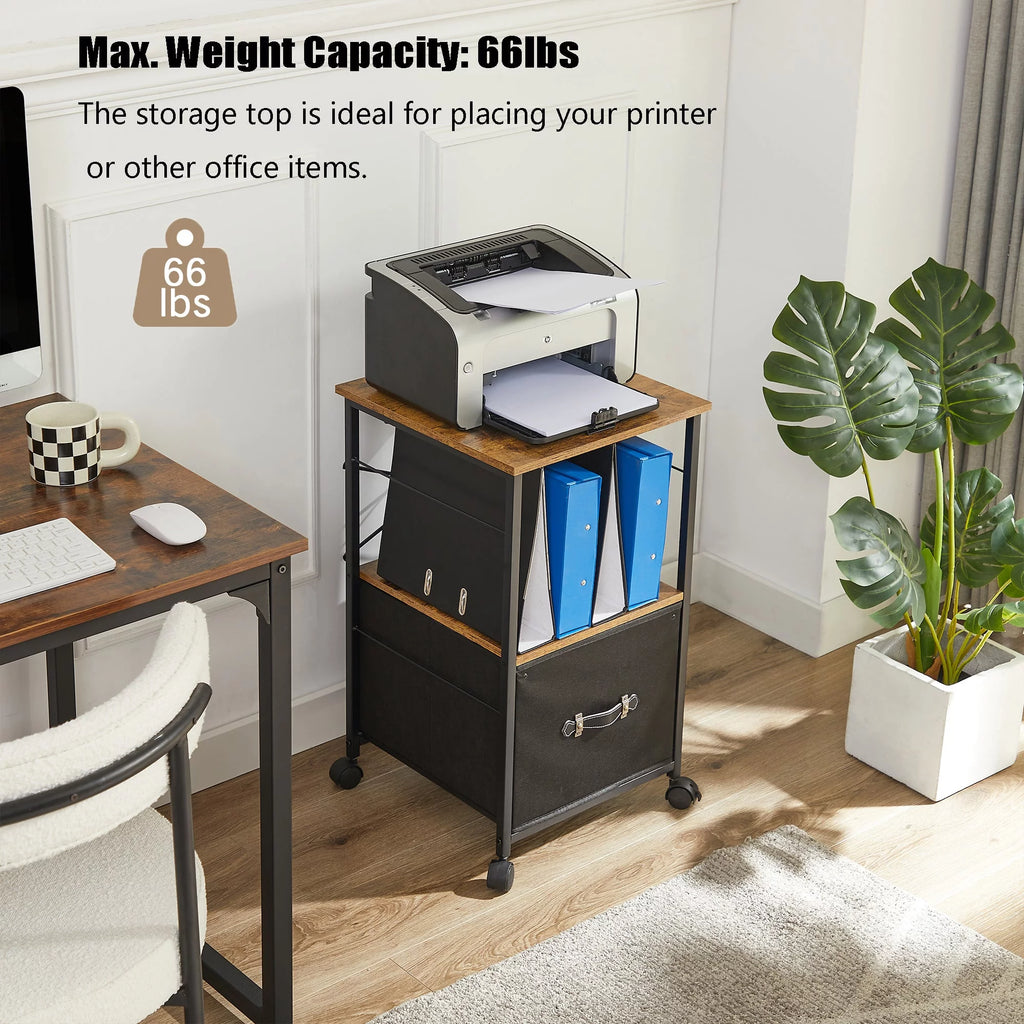 Brown 1 Drawer Mobile File Cabinet H517