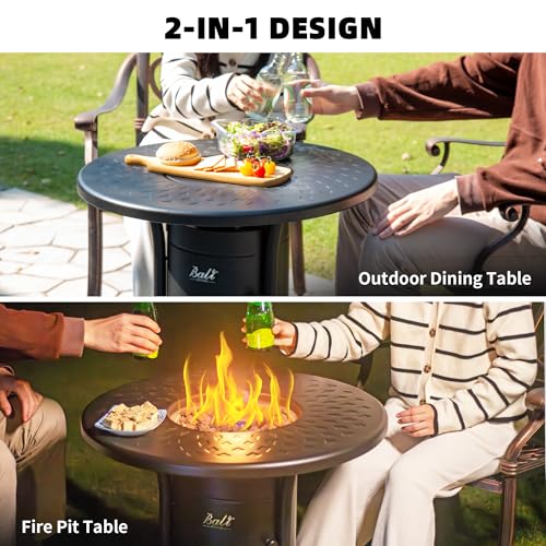 26 inch Black Round Propane Fire Pit X7121